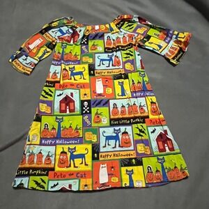 Pete The Cat & Five Little Pumpkins Halloween Dress Sz 5 Girls